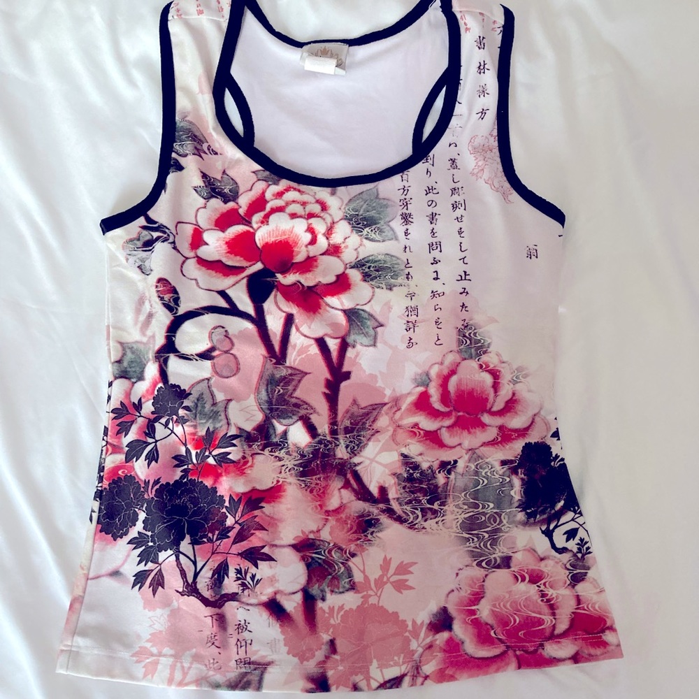 Floral Bija Yoga/Workout Tank, Size Small